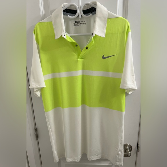 Nike Golf Men’s Green & White Polo Shirt - Size XL Great Condition Modern Fit - Picture 1 of 6